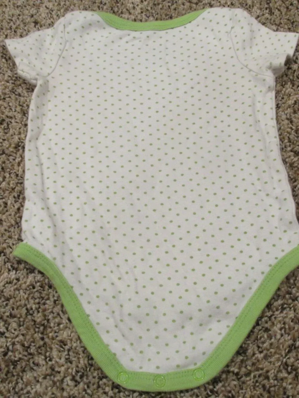 Circo One Piece Bodysuit Infant Girls Size 6M Green White‎ Polka Dot Sweet Pea